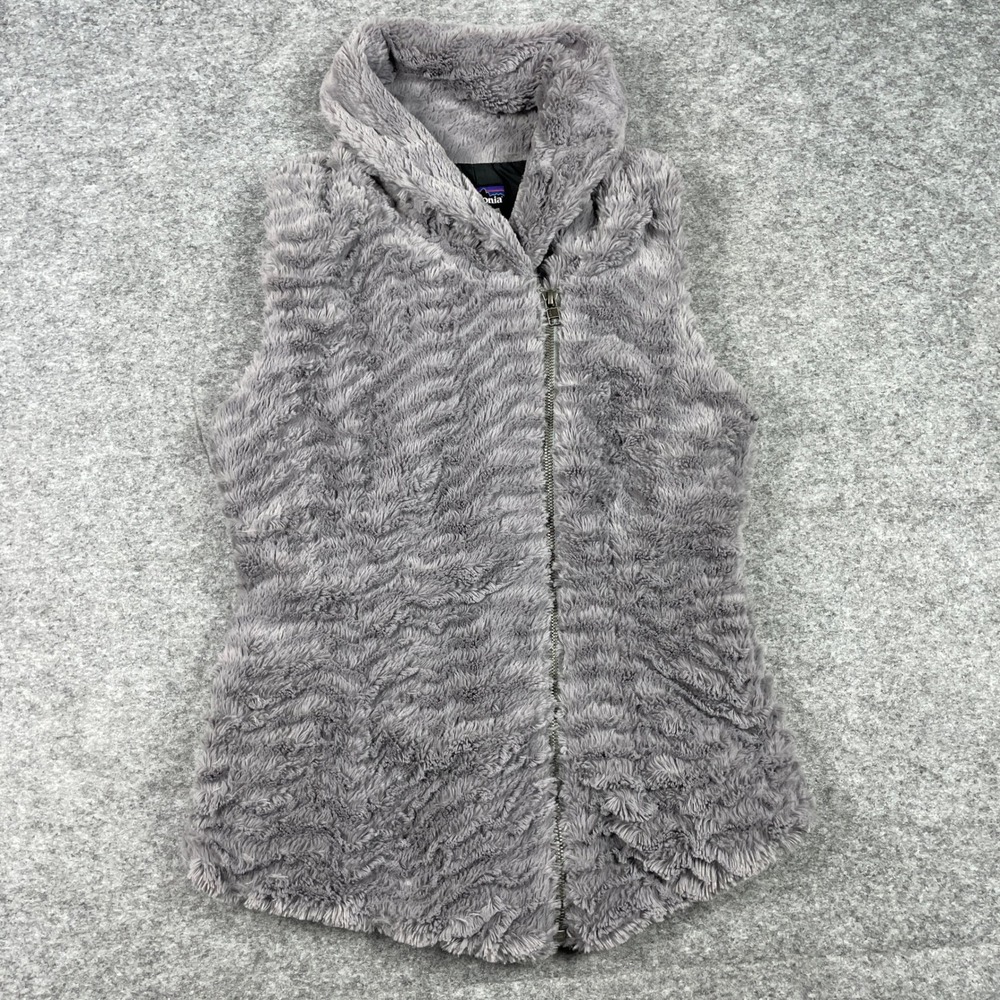 Patagonia Vest Womens S Grey Los Gatos Asymmetrical Full Zip Fleece Soft Warm